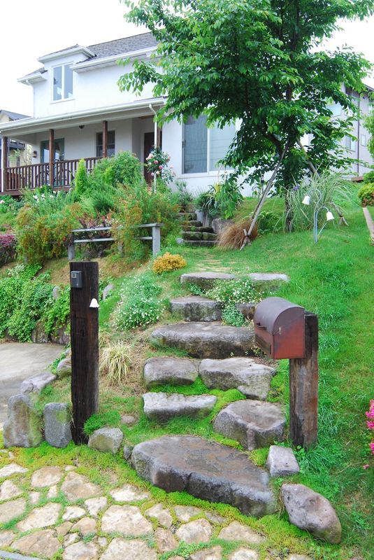 石敷きの階段 House Garden Garden